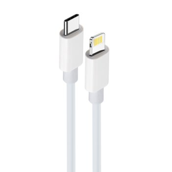 Maxlife MXUC-05 USB Type C to Apple iPhone Lightning Data Charging Cable, PD, 20W, 2m, White | Lādētājvads Datu Pārraides Kabelis