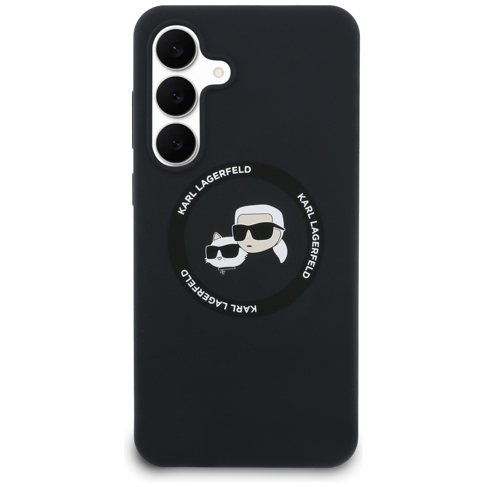 Karl Lagerfeld silikona Karl & Choupette galvu MagSafe vāciņš Samsung Galaxy S25 FE telefonam – melns | Phone Case... (1)