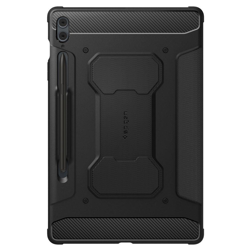 Samsung Galaxy Tab S9 FE+ Plus 12.4'' (SM-X610 / X616B) Spigen Rugged Armor Book Case Cover, Black | Planšetes... (4)