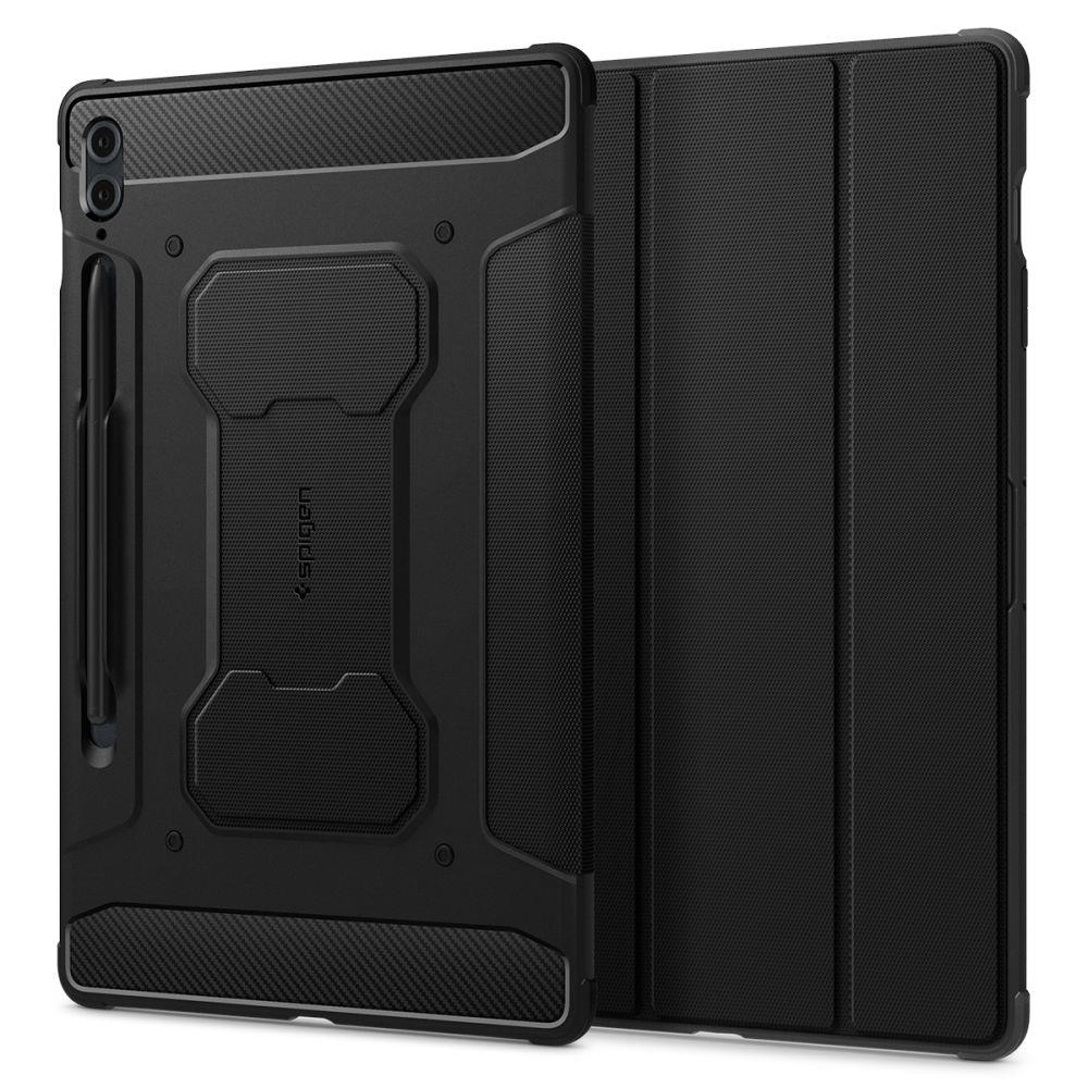 Samsung Galaxy Tab S9 FE+ Plus 12.4'' (SM-X610 / X616B) Spigen Rugged Armor Book Case Cover, Black | Planšetes... (5)