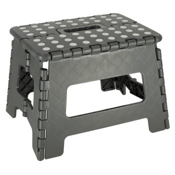 Saliekamā taburete, pakāpiens virtuvei, bērnistabai vai vannas istabai, 22cm, Tumši pelēks | Folding Anti-slip Step Stool