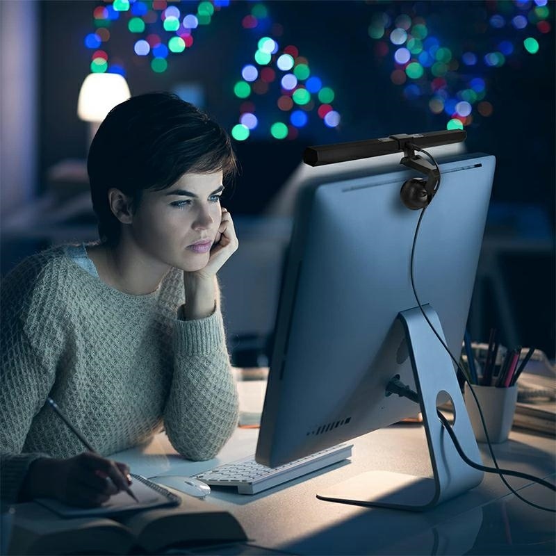 LED monitora lampa ar klipsi un regulējamu gaismas toni (0)
