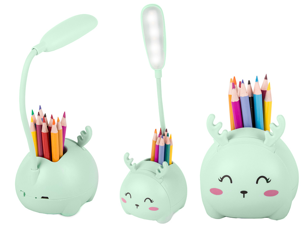 Bērnu LED Nakts Lampa Rakstāmgalda Lampa Lasīšanas Lampiņa Gaismeklis, Zaļa | Kids LED Desk Lamp Reading Light (2)