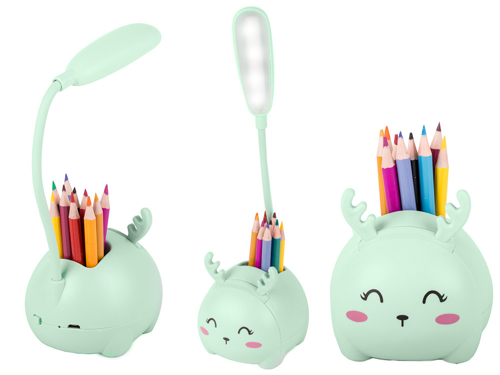 Bērnu LED Nakts Lampa Rakstāmgalda Lampa Lasīšanas Lampiņa Gaismeklis, Zaļa | Kids LED Desk Lamp Reading Light (4)