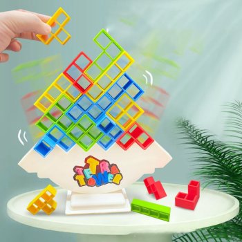 Jaunā Interesanta Galda Spēle Puzzle Tetris Tornis "Tetra Tower" | Board Puzzle Game