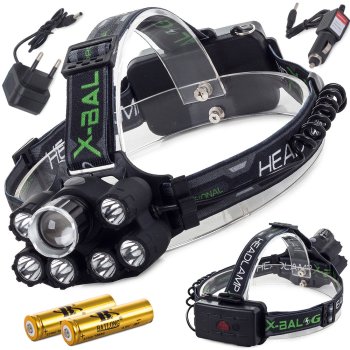 Bailong T78 galvas lukturis ar CREE XM-L T6, 7 LED, UV, zoom