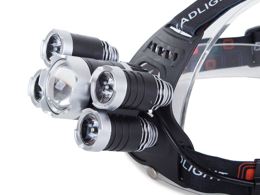 Bailong profesionālā galvas lampa ar LED Cree XM-L T6 un 4x XP-E, modelis 5000T-T6 (1)