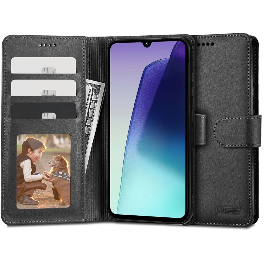 Xiaomi Redmi 14C Tech-Protect Wallet Book Case Cover, Black | Telefona Vāciņš Maciņš Apvalks Grāmatiņa