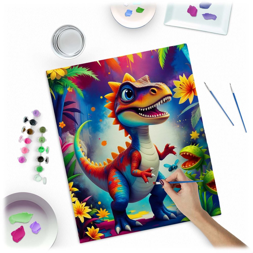 Gleznošanas komplekts pēc numuriem Massido Dino 40x50 cm (1)