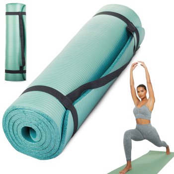 Jogas paklājs / Fitnesa, vingrošanas, sporta paklājiņš - 180x60x1cm, Tirkīzs | Foam Fitness Yoga Exercise Mat