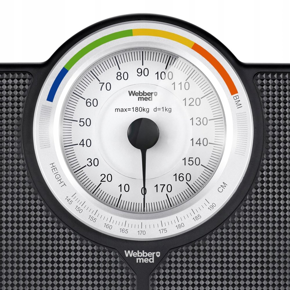Mehāniskie vannas istabas svari WEBBER BMI līdz 180 kg, melni (0)