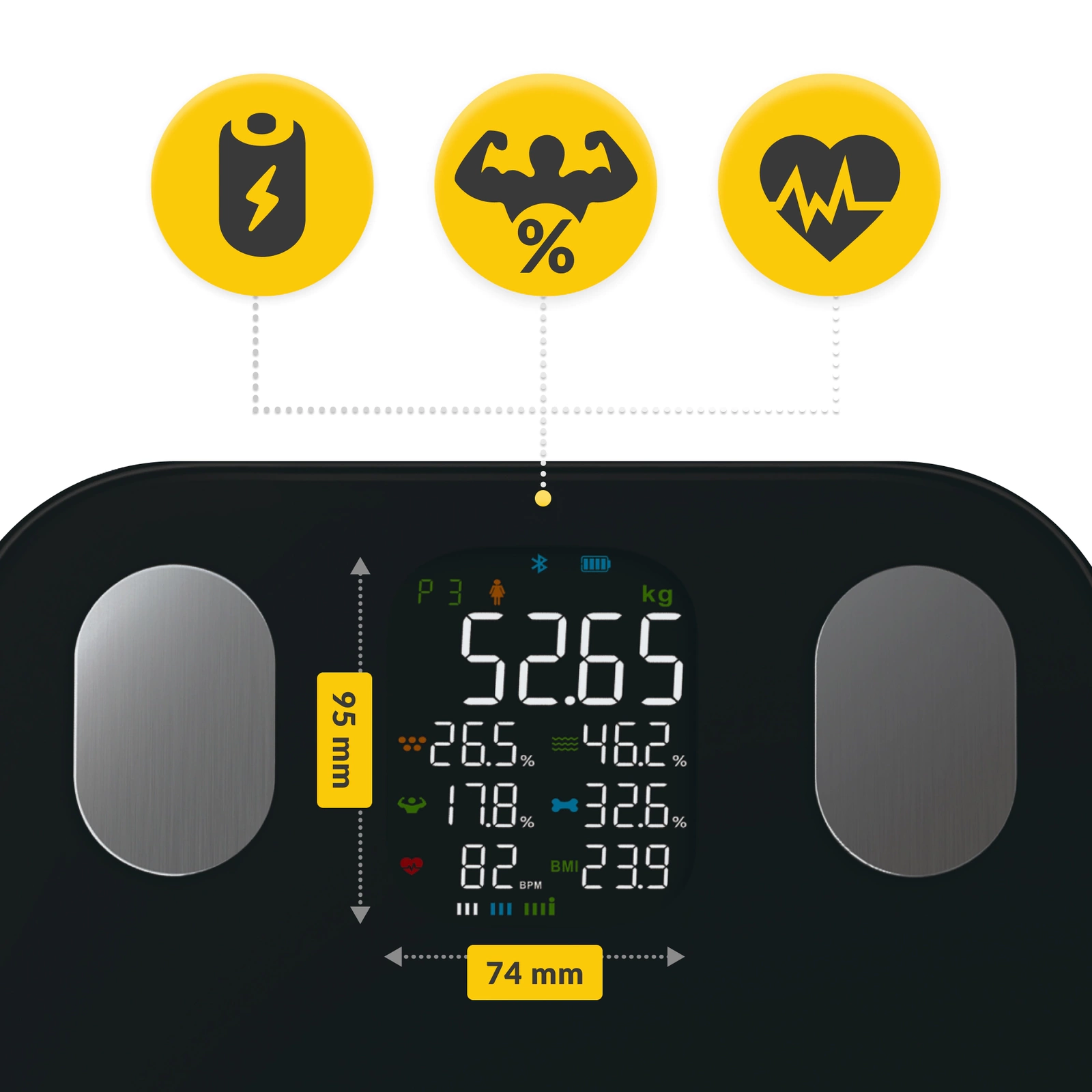 Analītiskie vannas istabas svari 4FIZJO PRO ar ķermeņa sastāva analīzi, melni (1)