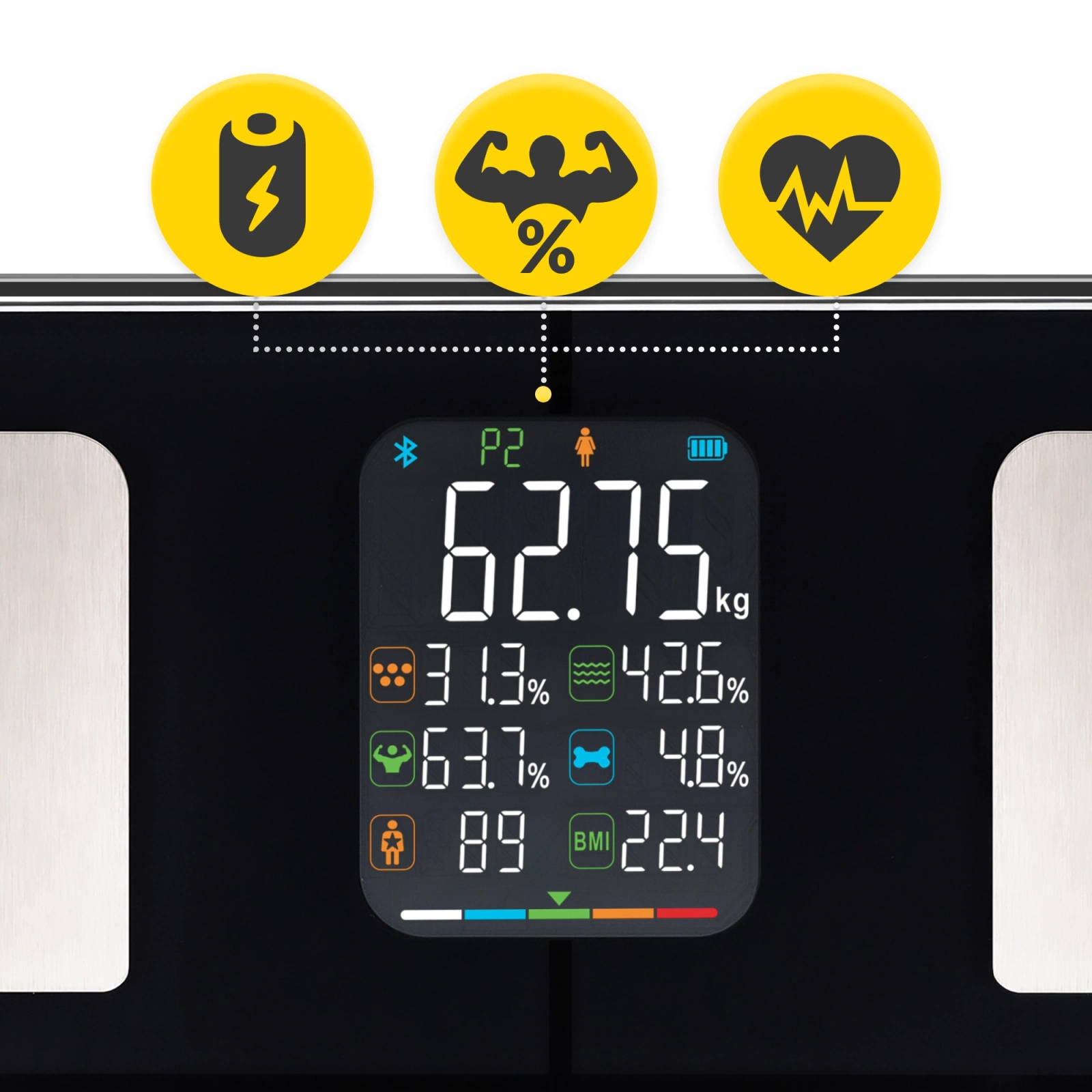 Analītiskie svari EVO 4FIZJO ar ķermeņa sastāva analīzi, melni (2)