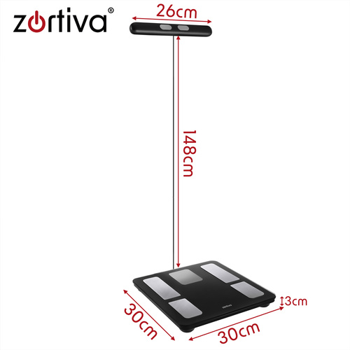 Analītiskie viedie svari Zortiva 26893 ar ķermeņa sastāva analīzi, BMI, Wi-Fi (1)