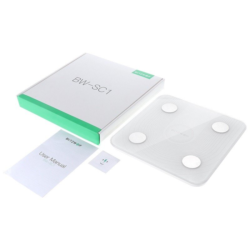 BlitzWolf BW-SC1 Istabas Ķermeņa Svari, Balts | Bathroom Scale Body Fat Composition Scale (5)