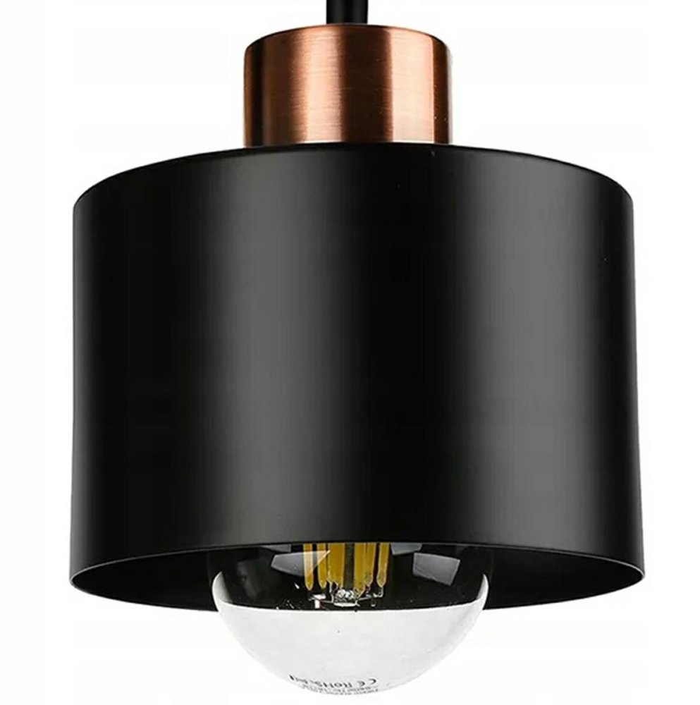 Griestu lampa ar 4 E27 spuldžu vietām, melna (0)