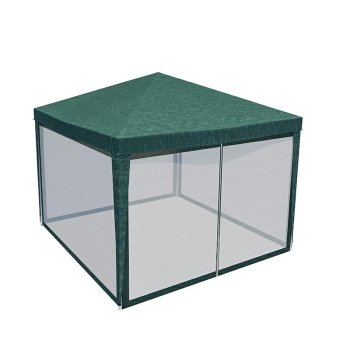 Dārza paviljons 3x3 m ar moskītu tīklu, zaļš