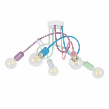 Moderna piekaramā lampa ar 5 gaismekļiem, pasteļtoņu