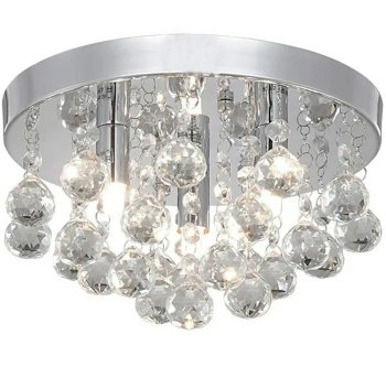 Hromēta griestu lampa ar kristāliem Glamour, 3x G9