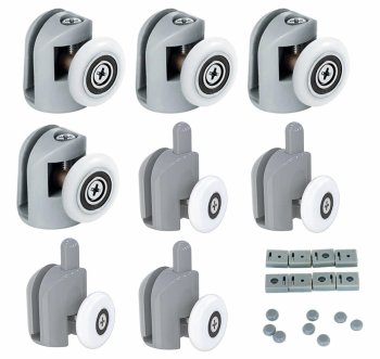 Durvju riteņu komplekts dušas kabīnēm, duškabīnēm, 8 gb., 23mm | Shower Door Wheel Set