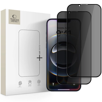 Apple iPhone 14 / 13 / 13 Pro 6.1'' Tech-Protect Glass Anti Spy+ Privacy Tempered Glass 2x | Privātais Ekrāna Aizsargstikls 2 gab.