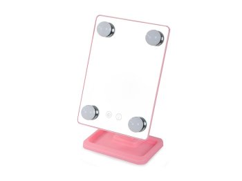 Makeup Kosmētisks Spogulis ar LED Apgaismojumu un 180° Rotāciju, Rozā | Makeup Cosmetic Mirror with LED Lightning