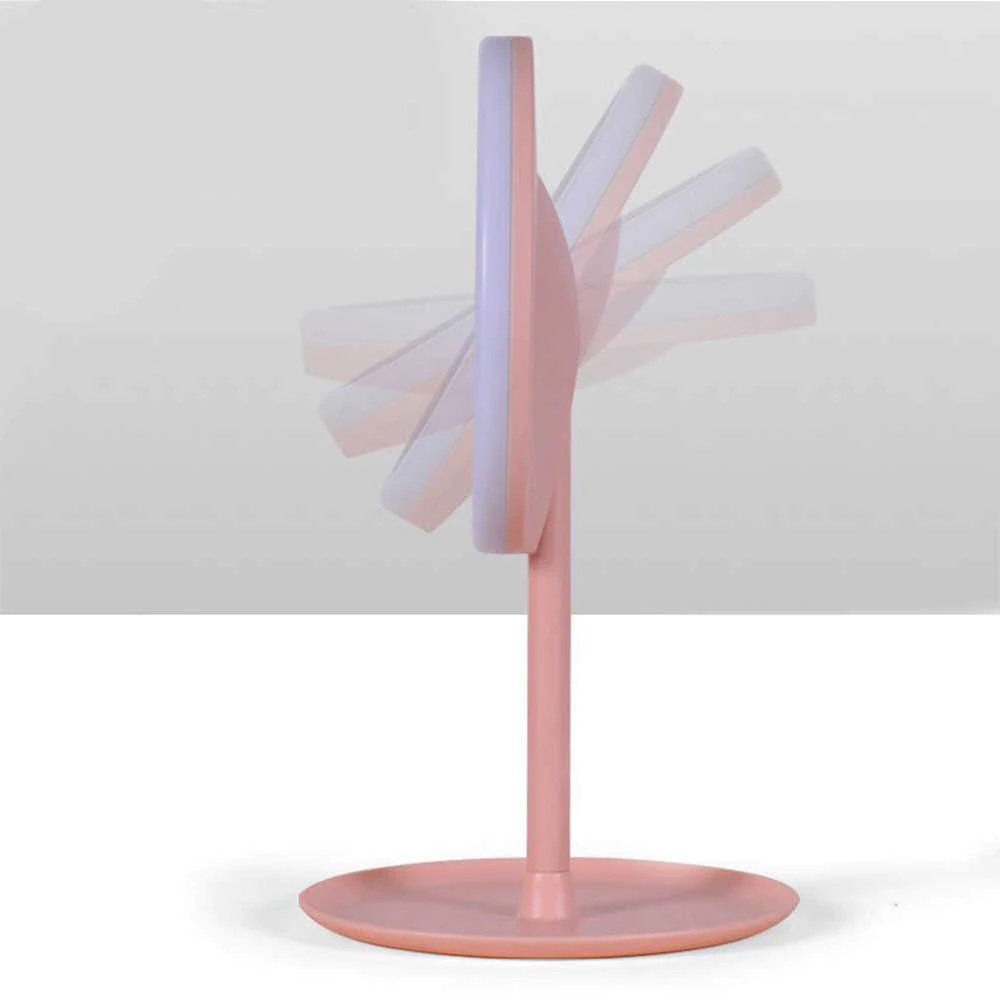 Kosmētisks Galda Spogulis ar LED Apgaismojumu, Balts | Round Make-up Table Mirror with LED Lighting (5)