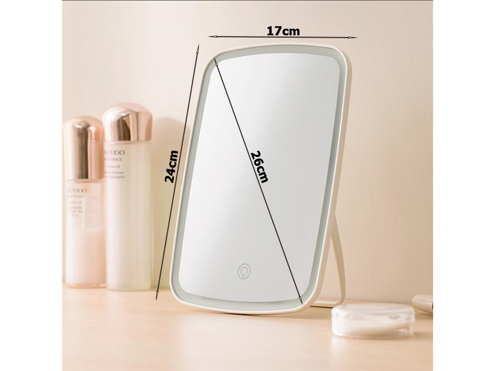 Kosmētisks galda spogulis ar LED apgaismojumu un USB uzlādi | LED Light Table Makeup Mirror (0)