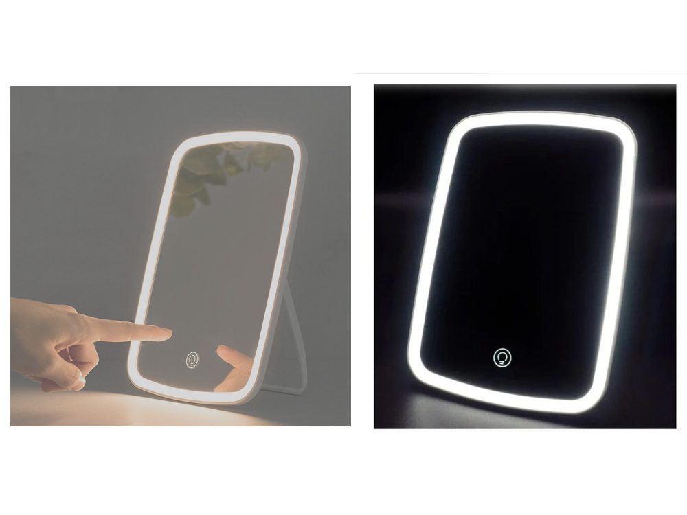 Kosmētisks galda spogulis ar LED apgaismojumu un USB uzlādi | LED Light Table Makeup Mirror (1)