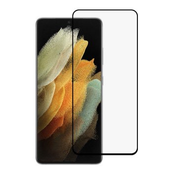 5D Aizsargstikls Samsung Galaxy S21 Ultra (SM-G998B), Melns Pilna Pārklājuma (Tempered Glass)