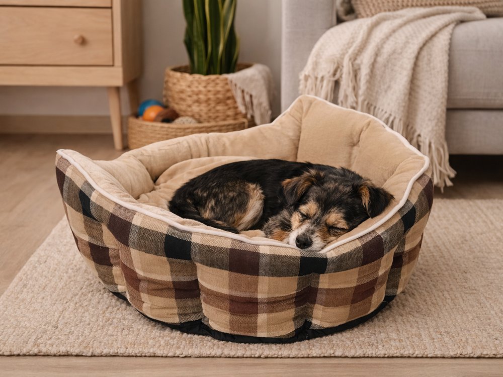 Mīksta suņu gulta maziem un vidējiem suņiem ērta pūkaina guļvieta mājdzīvniekiem (0)