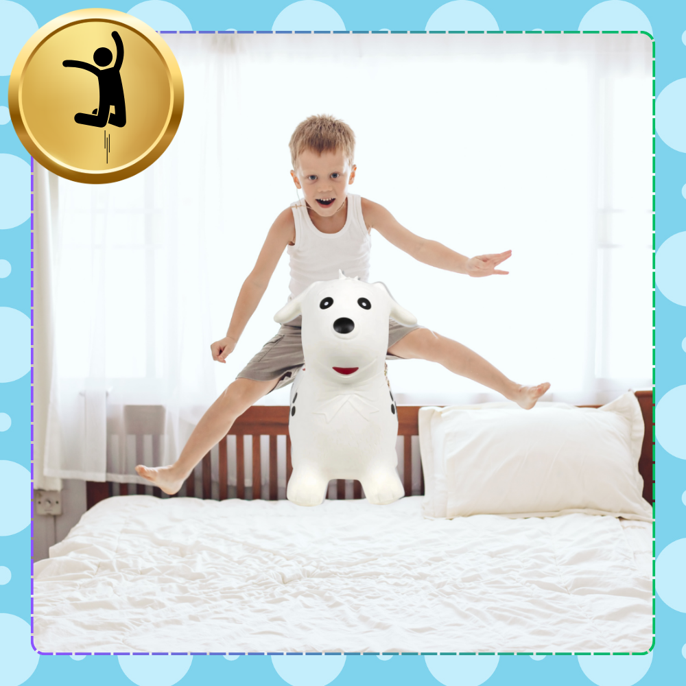 Bērnu Rotaļu Gumijas Piepūšamais Lēkājamais Suns (ar Sūkni) | Kids Rubber Bouncing Jumping Inflatable Toy (4)