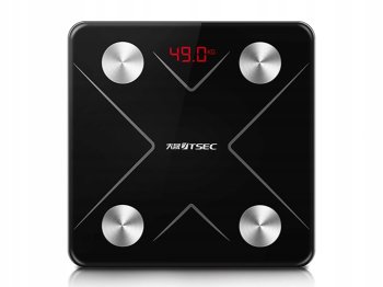 Istabas Ķermeņa Svari ar Bluetooth funkciju un LCD Displeju, Melns | Bathroom Body Fat Composition Scale with Bluetooth