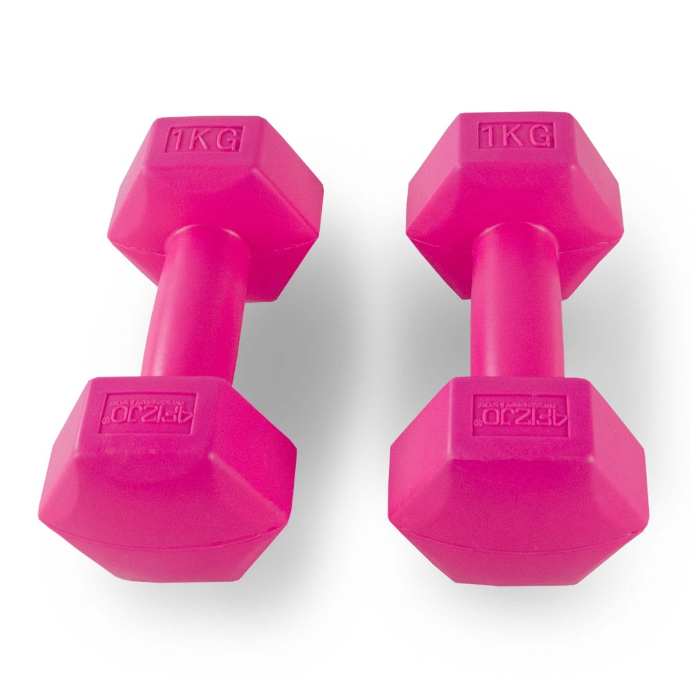 4Fizjo Hanteles Svars Fitnesam Aerobikai Sporta Treniņiem 2x1kg, Rozā | Dumbbells Weight for Fitness Aerobics (2)