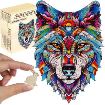 Koka Figūru Puzle Mīkla Bērniem un Pieaugušajiem Kruzzel 24552, 170 detaļas | Wooden Jigsaw Unique Shape Puzzle