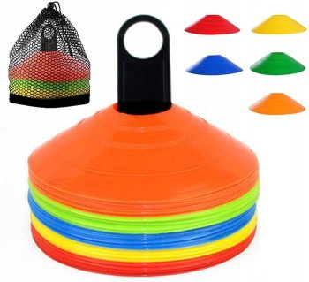 4FIZJO Plastmasas Sporta Konusi Riņķi Treniņiem, 50 gb. komplekts, Daudzkrāsaini | Plastic Sports Training Cones