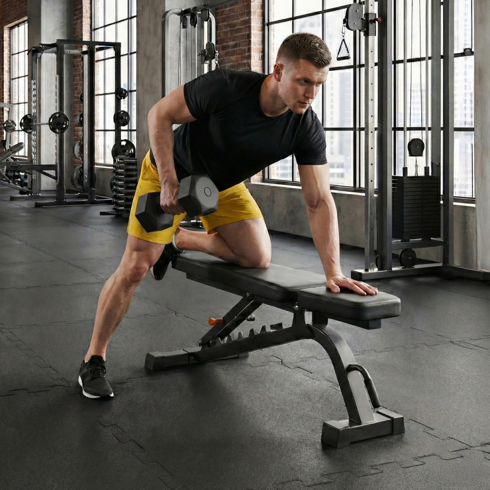 Bitumena hanteles 4FIZJO 2 x 7 kg komplekts mājas treniņiem, melnas (1)