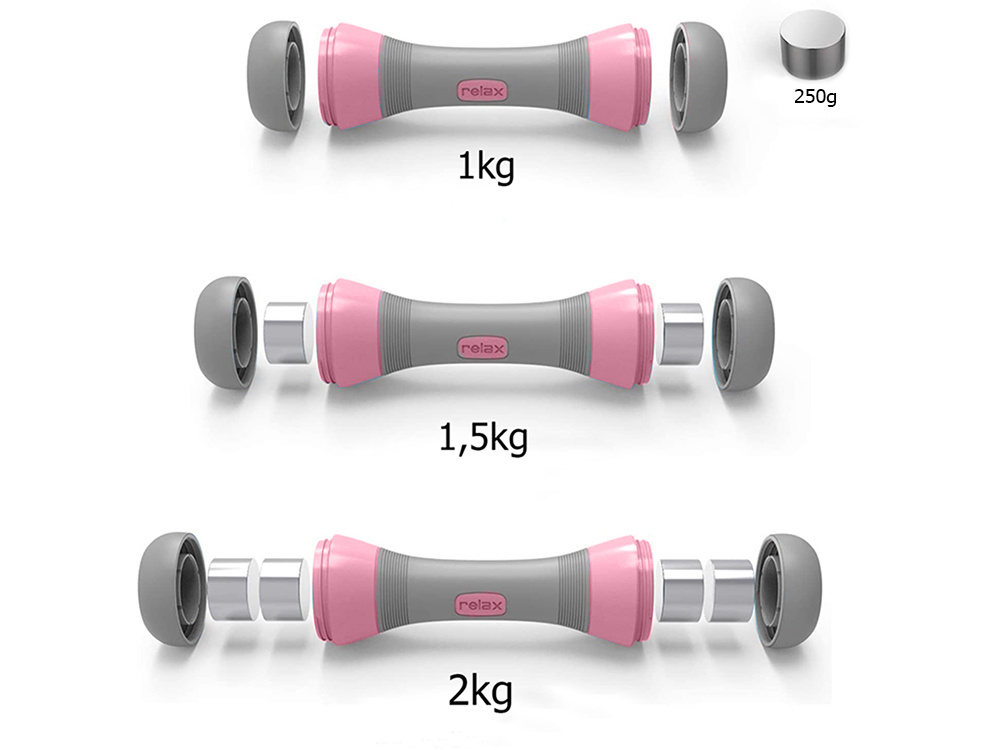 Fitnesa Hanteles Svars Regulējamas 2 x 1-2kg | Fitness Dumbbells Set (2)