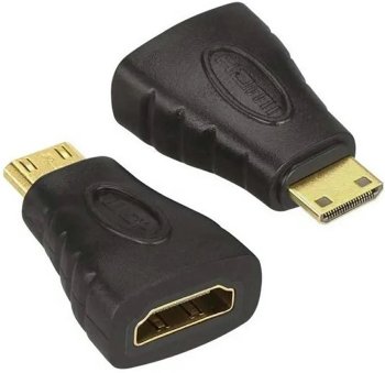 Apzeltīts HDMI uz mini HDMI adapteris, melns