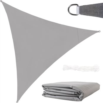 Gardlov 23147 Dārza Ūdensizturīgs Saulessargs Markīze Bura Nojume Tents 3x3x3m, Pelēks | Garden Patio Waterproof Sun Shade Sail Awning Canopy | Gray Sunshade Sail