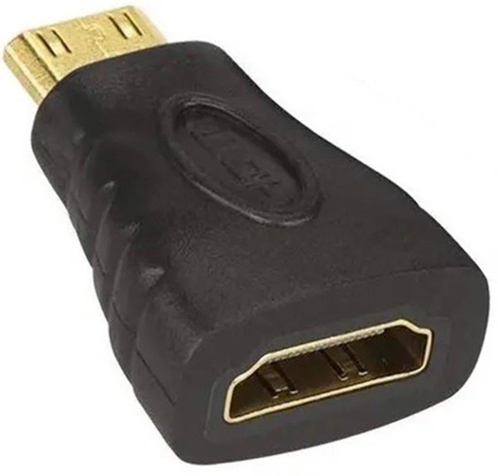 Apzeltīts HDMI uz mini HDMI adapteris, melns (0)
