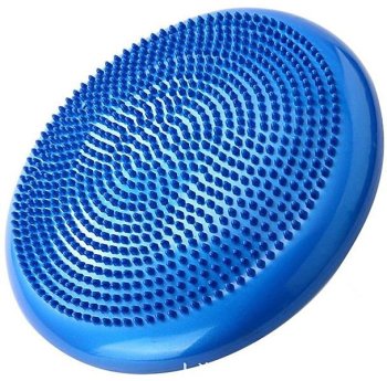 Piepūšams Masāžas Līdzsvara Balansa Jogas Spilvens Stabilitātes disks paliktnis - Zils, 35cm | Yoga Balance Disc Stability Wobble Cussion Pillow