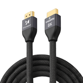 Wozinsky HDMI 2.1 kabelis 8K 60 Hz 48 Gbps / 4K 120 Hz / 2K 144 Hz 5 m, sudraba (WHDMI-50)