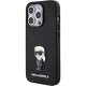 Apple iPhone 15 Pro Max 6.7\'\' Karl Lagerfeld Fixed Glitter Ikonik Logo Metal Pin Case Cover, Black | Telefona...