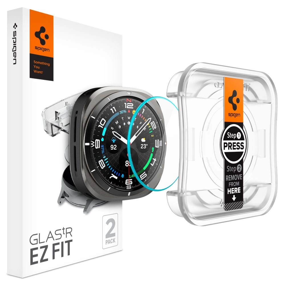 Spigen Glas.TR EZ Fit rūdīts stikls Samsung Galaxy Watch Ultra (47 mm) - caurspīdīgs (2 gabali) | tempered glass...