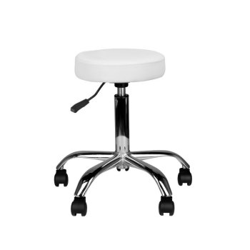 Regulējams Friziera Kosmetologa Meistara Krēsls Taburete AM-310, Balts | Hairdresser Master Chair Beauty Salon Spa Stool