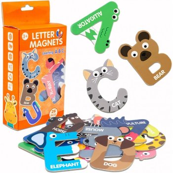 Magnētiskais latīņu alfabēts, magnētisko burtu komplekts, magnēti ledusskapim, 26 gab. | Magnetic Latin Alphabet Fridge Magnets