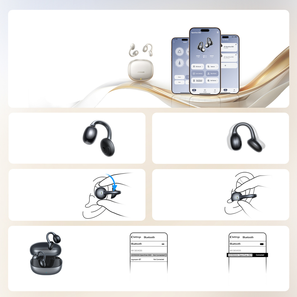 Bezvadu atvērtā tipa austiņas Joyroom JR-OE3 TWS, sudraba (2)