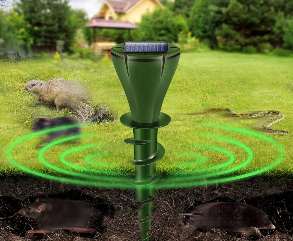 Ieskrūvējama grauzēju, kurmju atbaidīšanas ierīce ar saules paneli, 2 gab. | Solar Screw-in Mole Repeller (6)