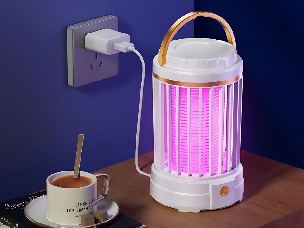 Uzlādējama piekarama UV LED insektu lampa ar 2 režīmiem (3)